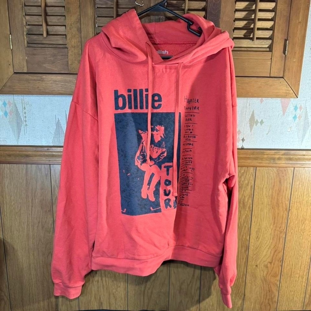 Red Billie‎ Eilish 2022 Tour Hoodie Size XL